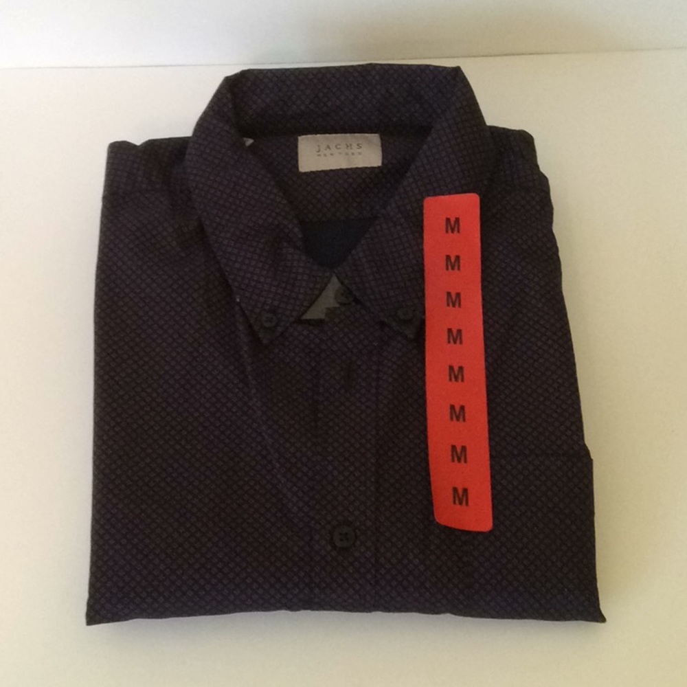 Men’s Jachs Casual Button Down Short Blue & Red M - Picture 1 of 5